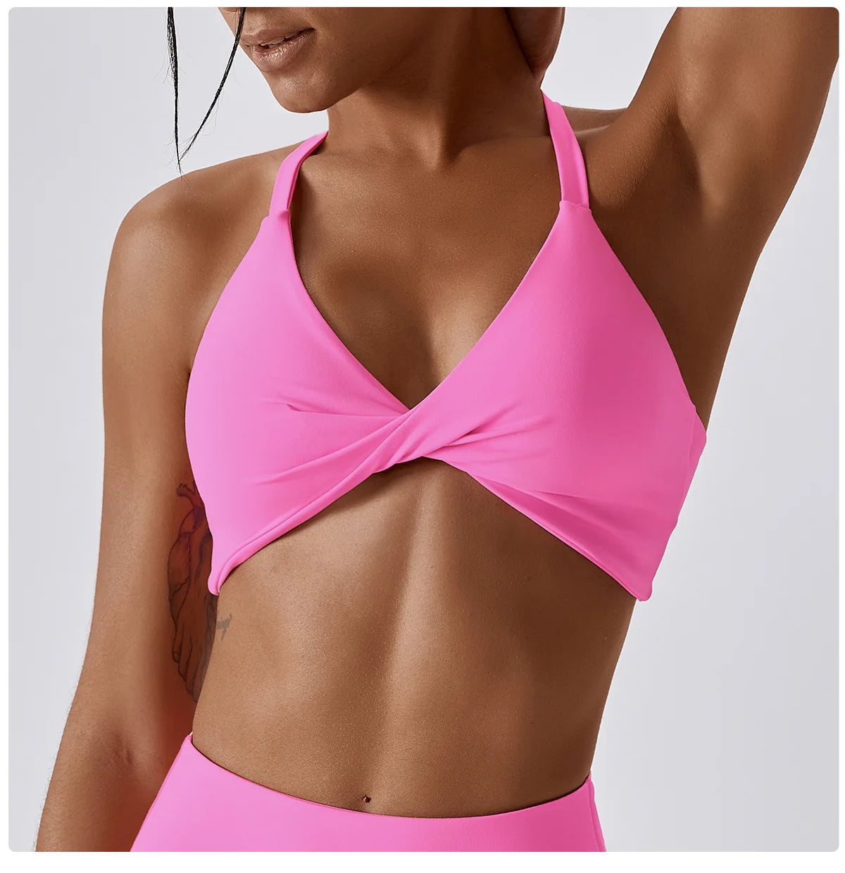 Awakens Push Up Sports Top with Open Back