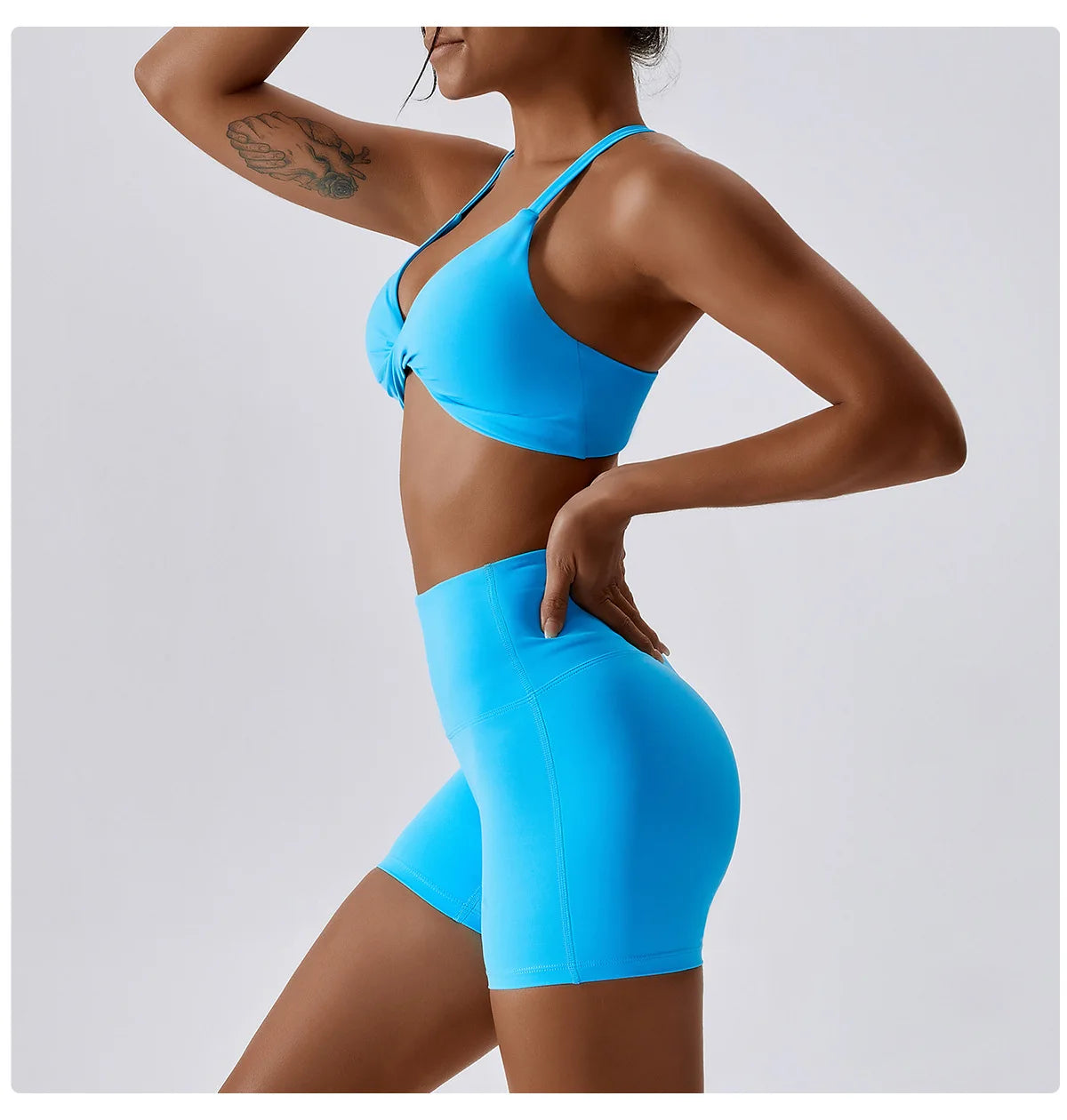 Awakens Push Up Sports Top with Open Back