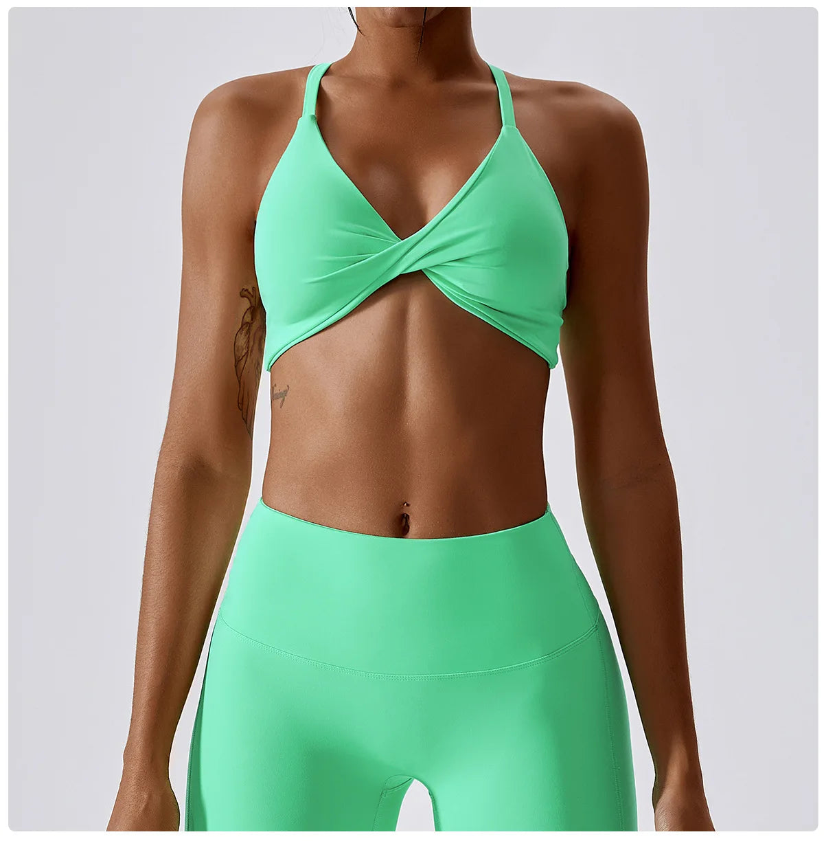Awakens Push Up Sports Top with Open Back