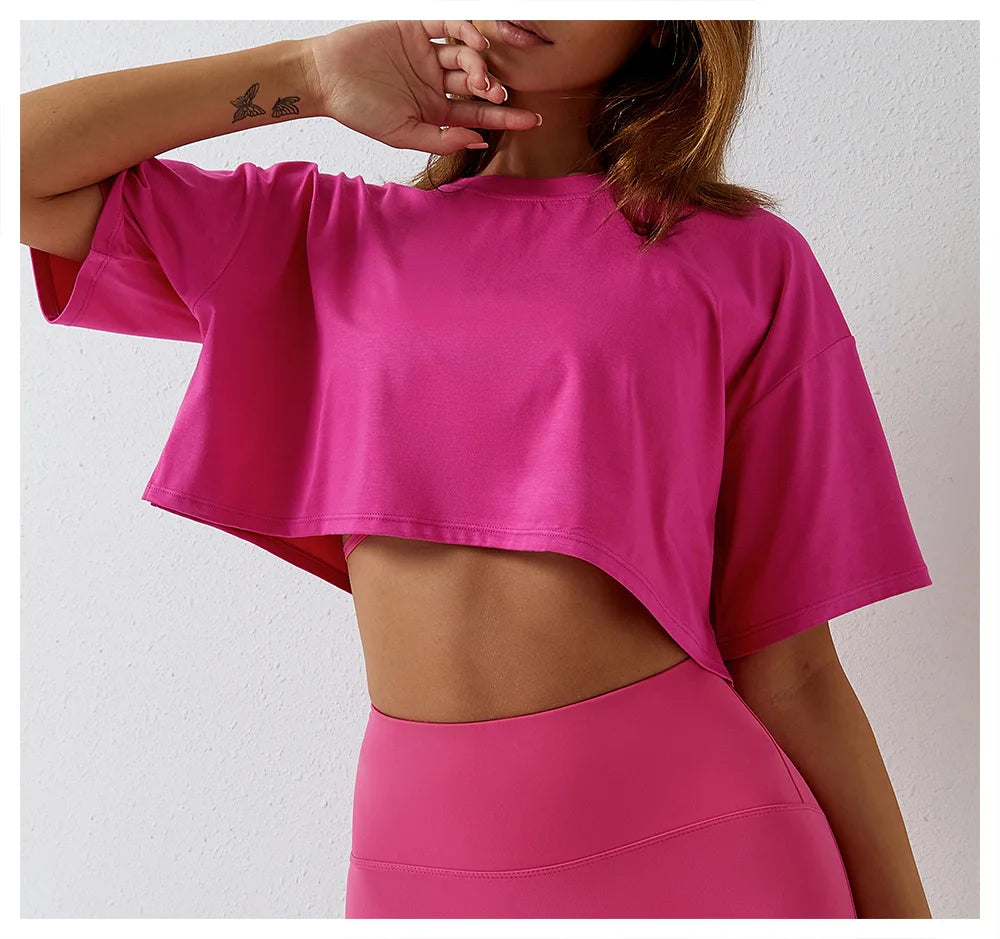 Awakens Sporty Oversized Crop Shirt