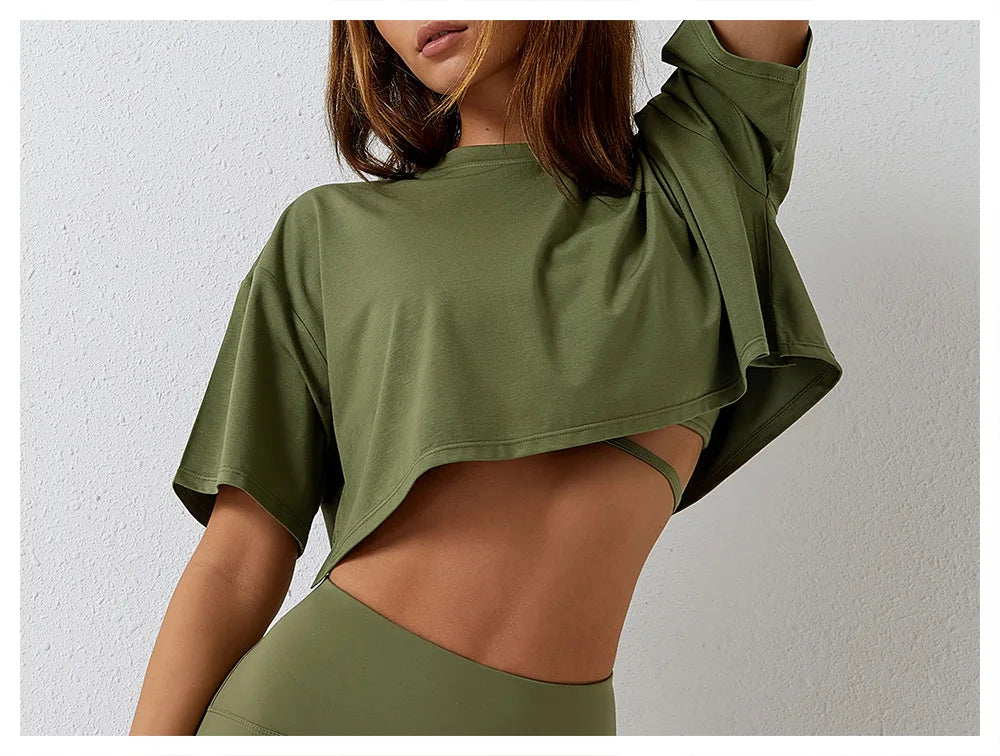 Awakens Sporty Oversized Crop Shirt