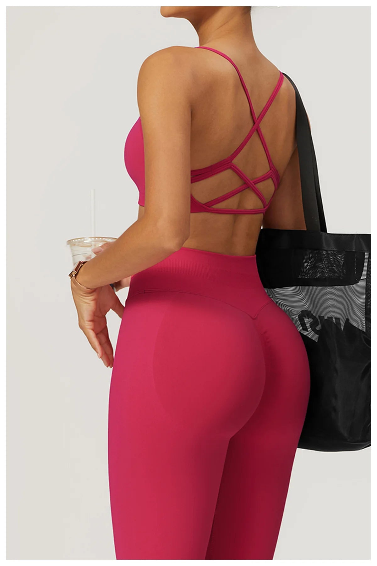 Awakens Seamless Women's Sports Bra with Crossing Back Straps