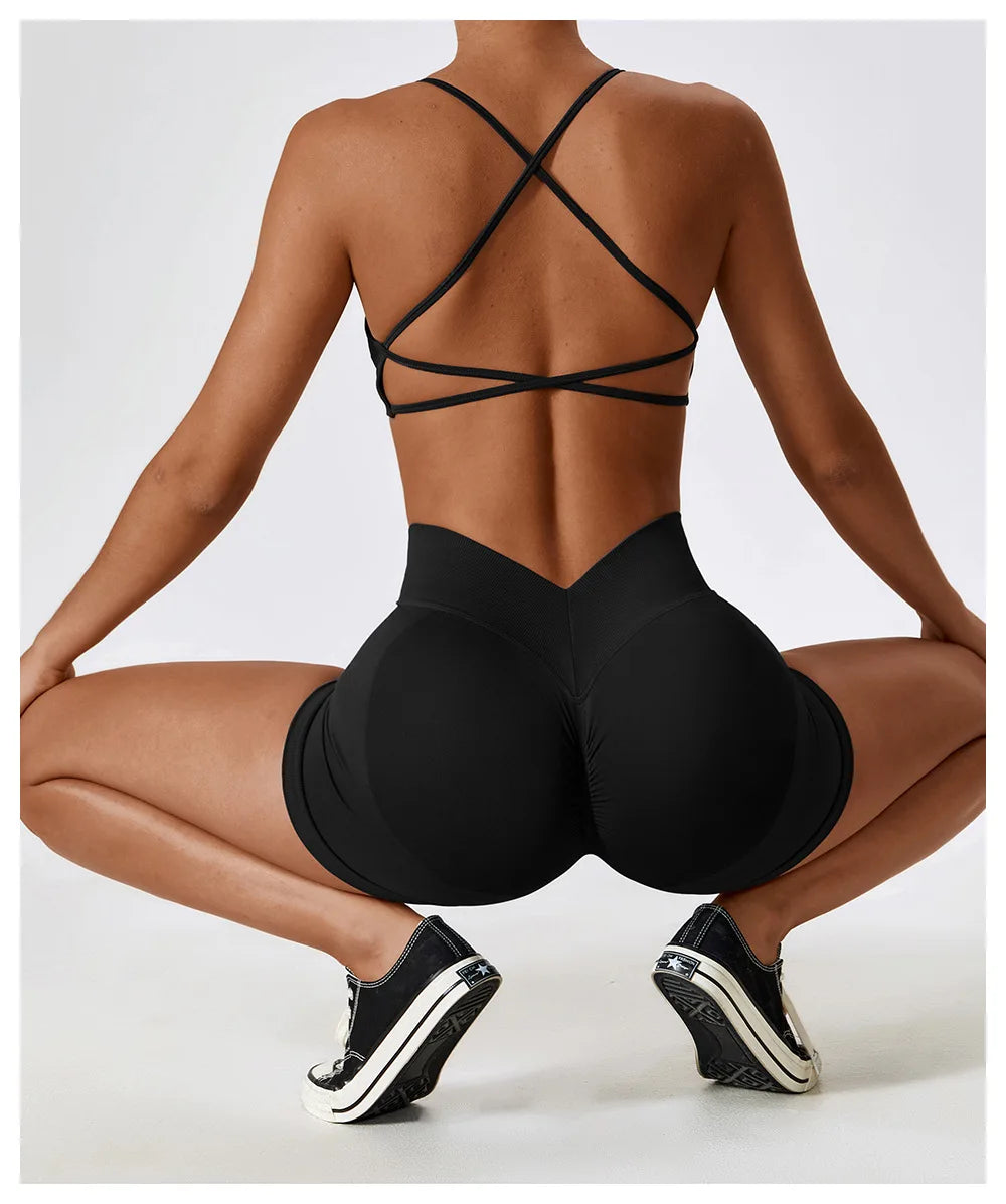 Awakens Sporty Gym Shorts with Scrunch Effect