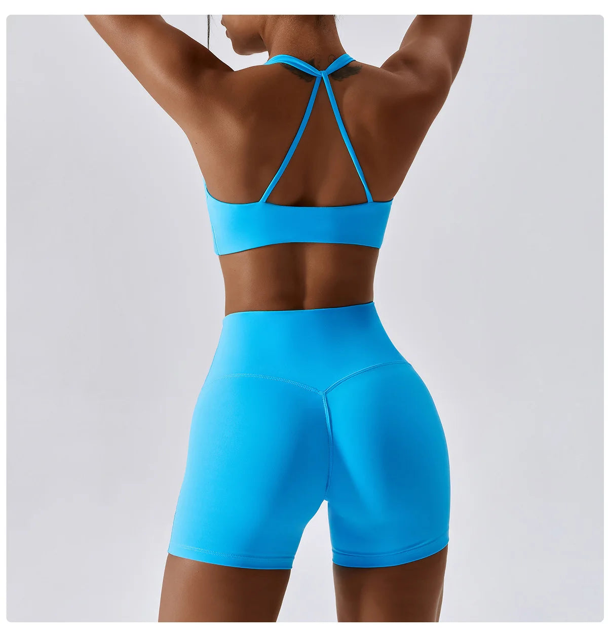 Awakens Push Up Sports Top with Open Back