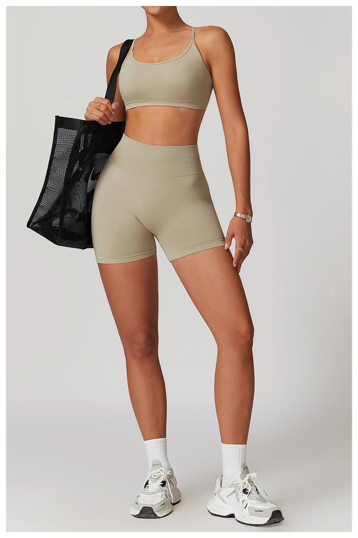 Awakens Seamless Women's Sports Bra with Crossing Back Straps