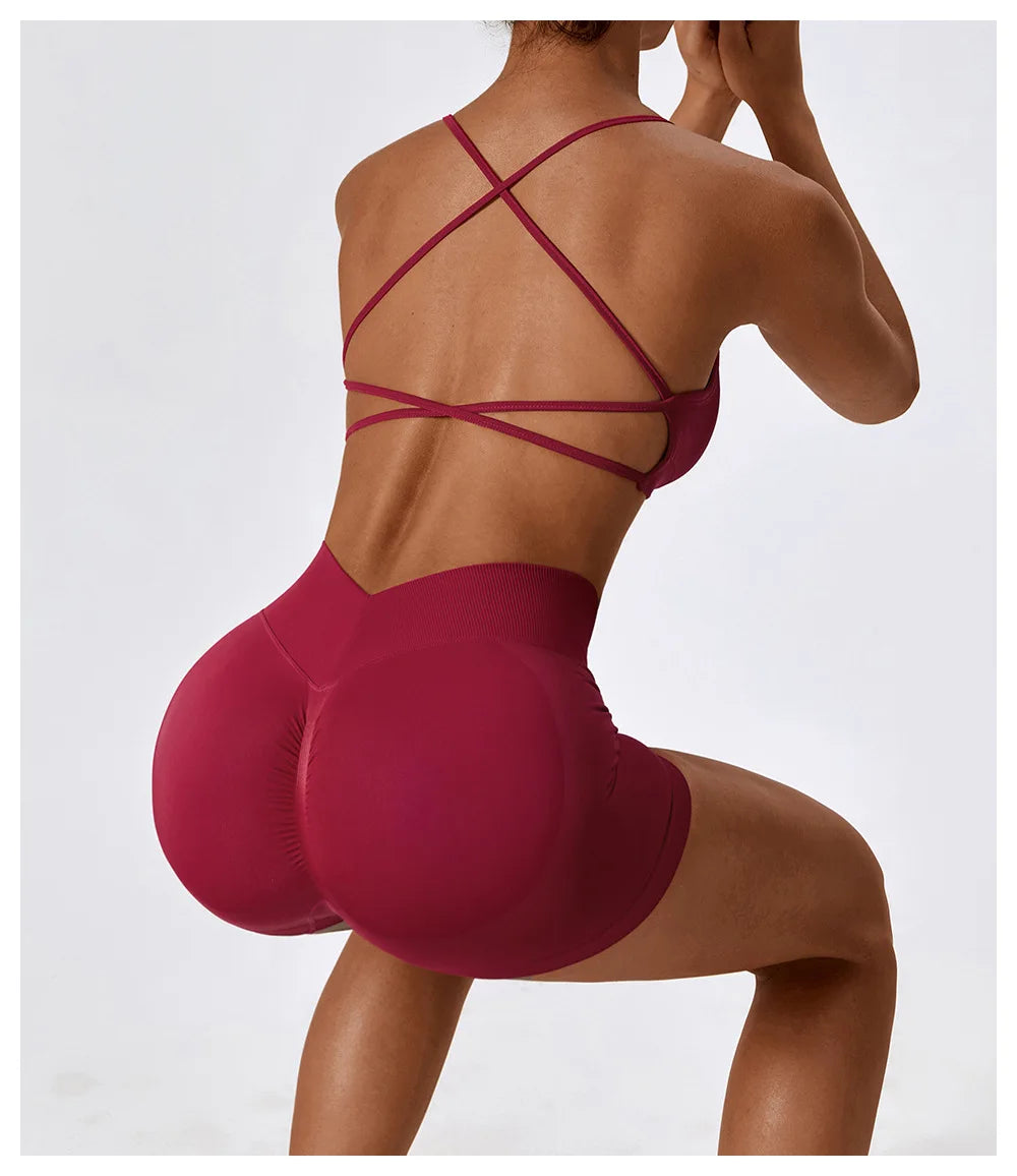 Awakens Sporty Gym Shorts with Scrunch Effect
