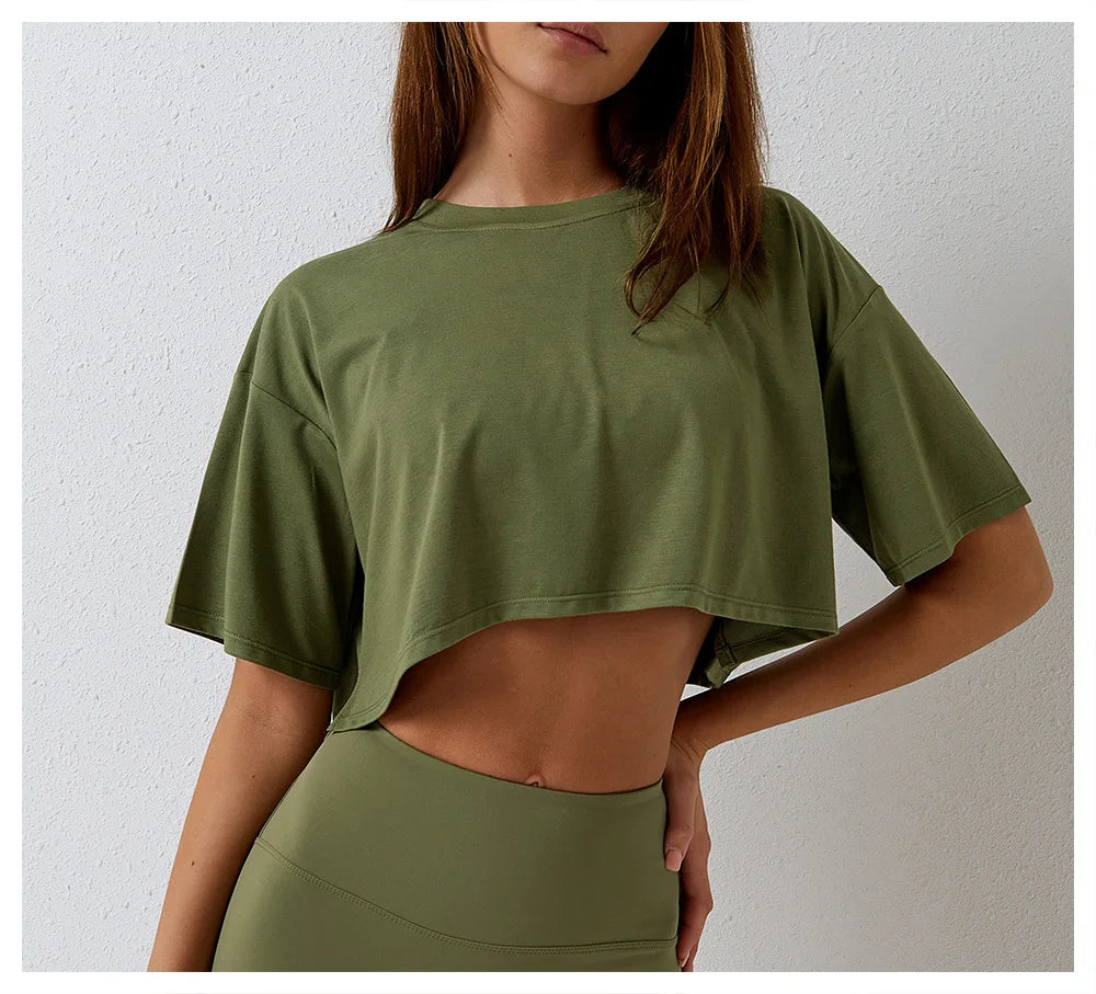 Awakens Sporty Oversized Crop Shirt