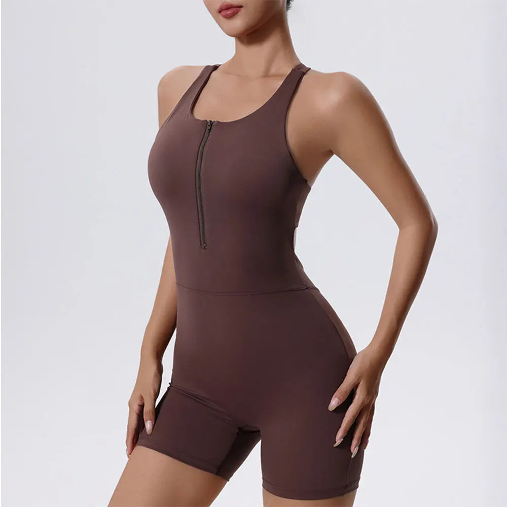 Awakens Zipper Yoga Bodysuit