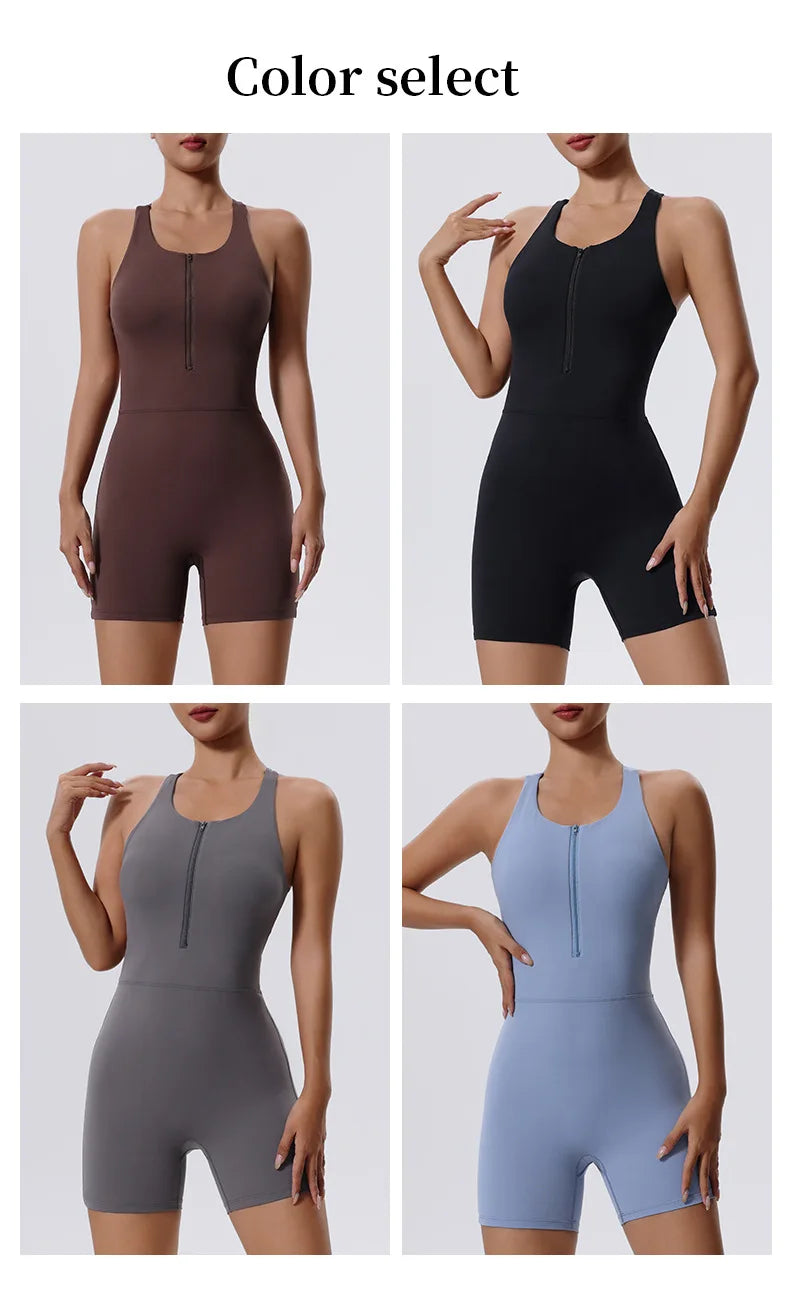 Awakens Zipper Yoga Bodysuit