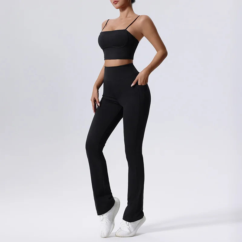Awakens 2-Piece Women's Sports Set: Push-Up Tracksuit &amp; Leggings