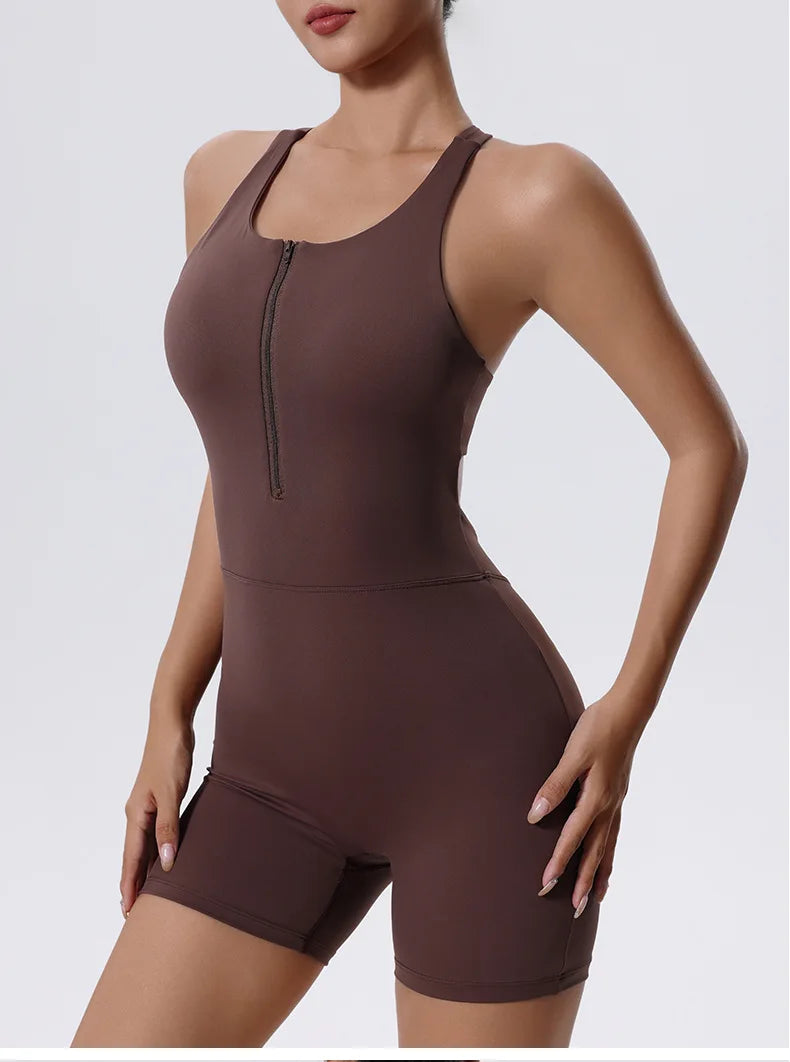 Awakens Zipper Yoga Bodysuit
