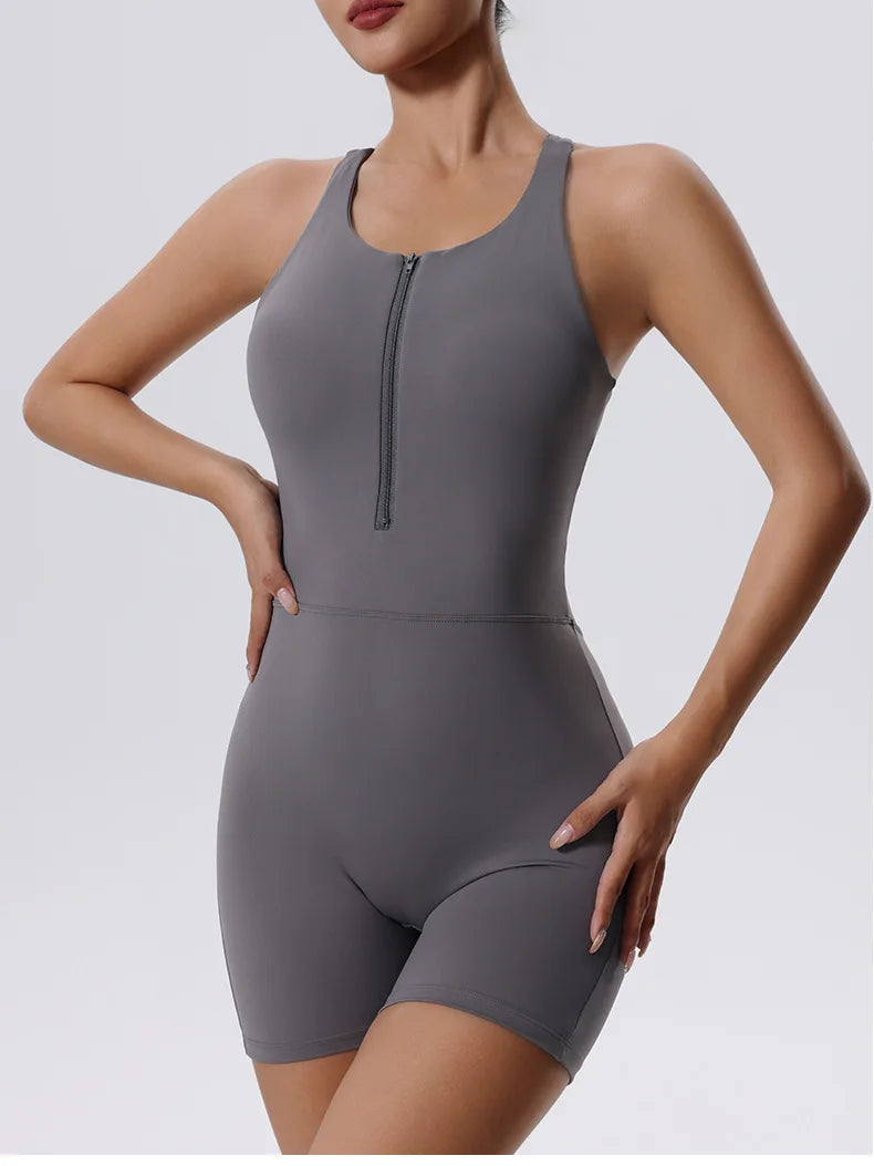 Awakens Zipper Yoga Bodysuit