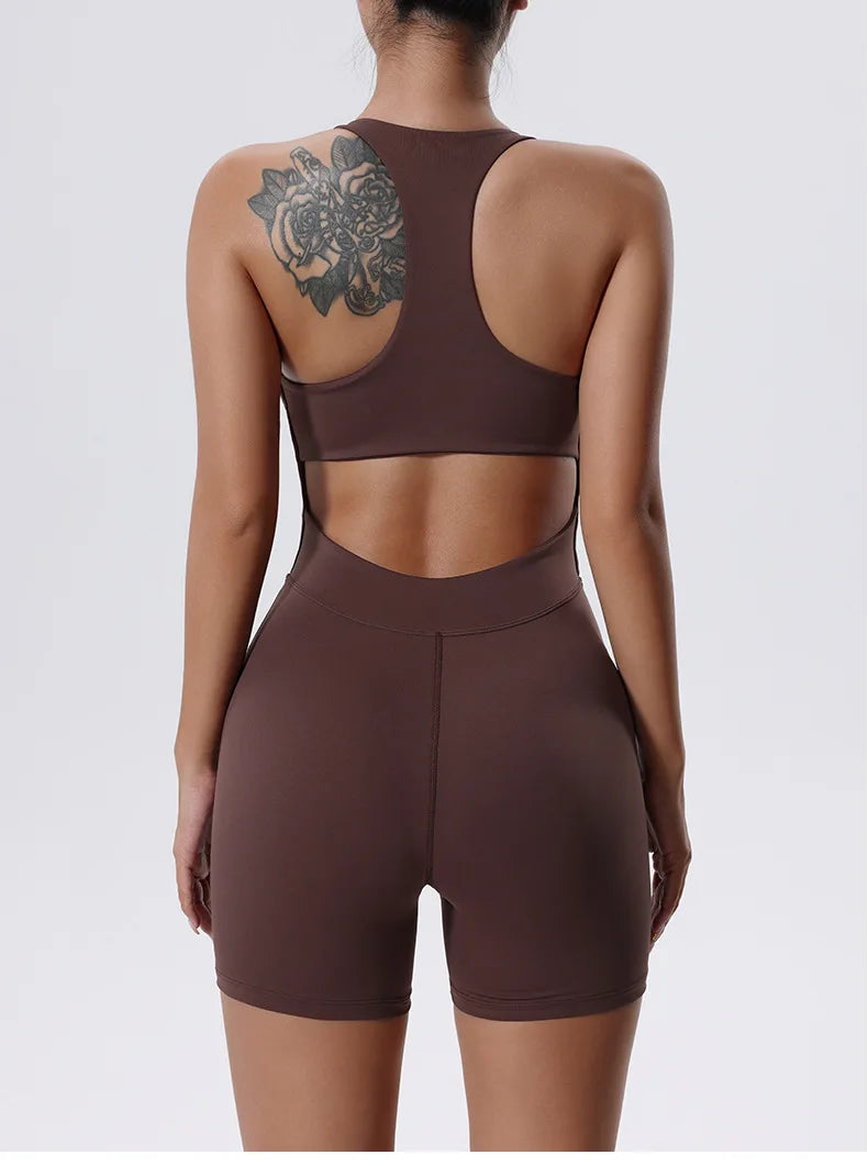Awakens Zipper Yoga Bodysuit