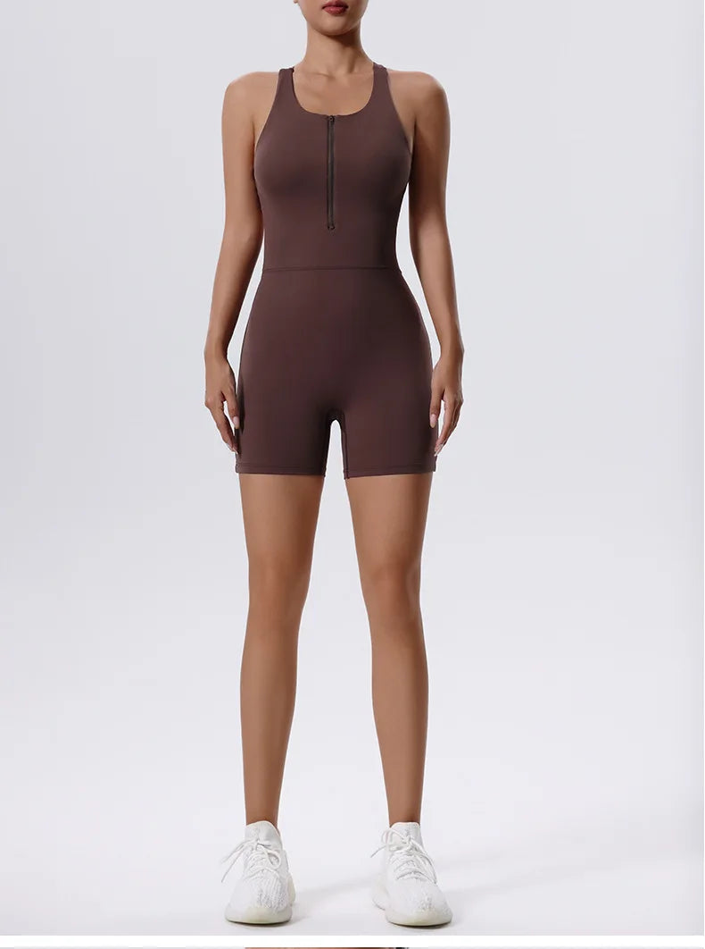 Awakens Zipper Yoga Bodysuit