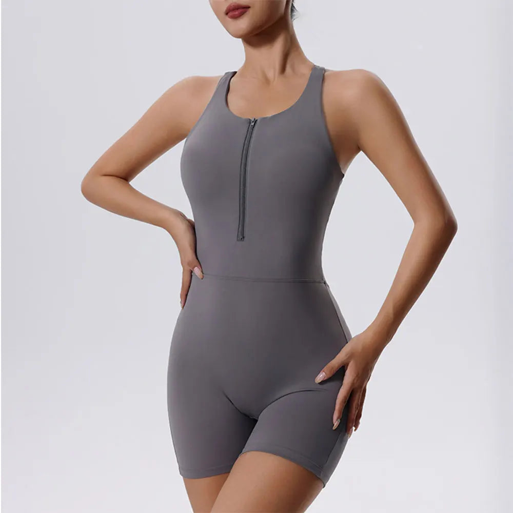 Awakens Zipper Yoga Bodysuit