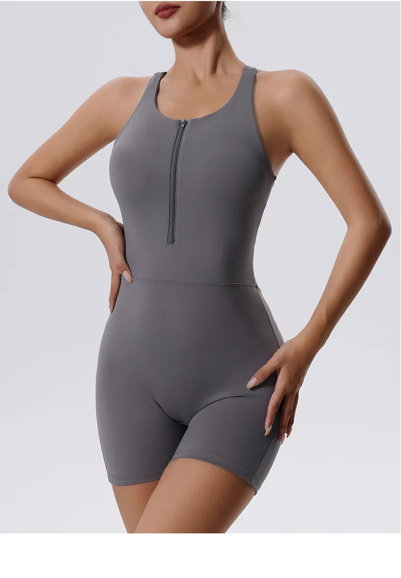 Awakens Zipper Yoga Bodysuit